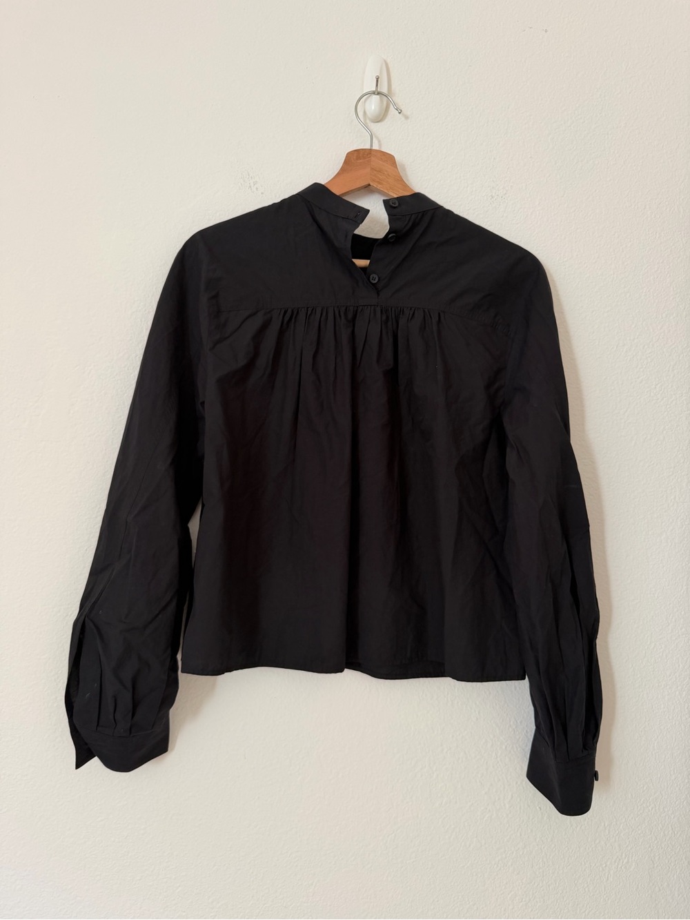 COS Poplin Cotton Long Sleeve Blouse Shirt Top Size 2 Quiet Luxury Minimalist - Picture 4 of 10